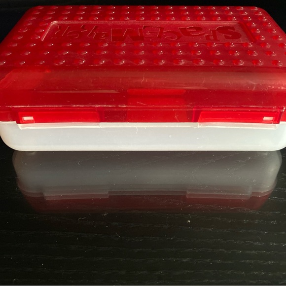 Y2K Spacemaker Pencil Box, Red Top with Frosted Clear Bottom - Picture 7 of 7